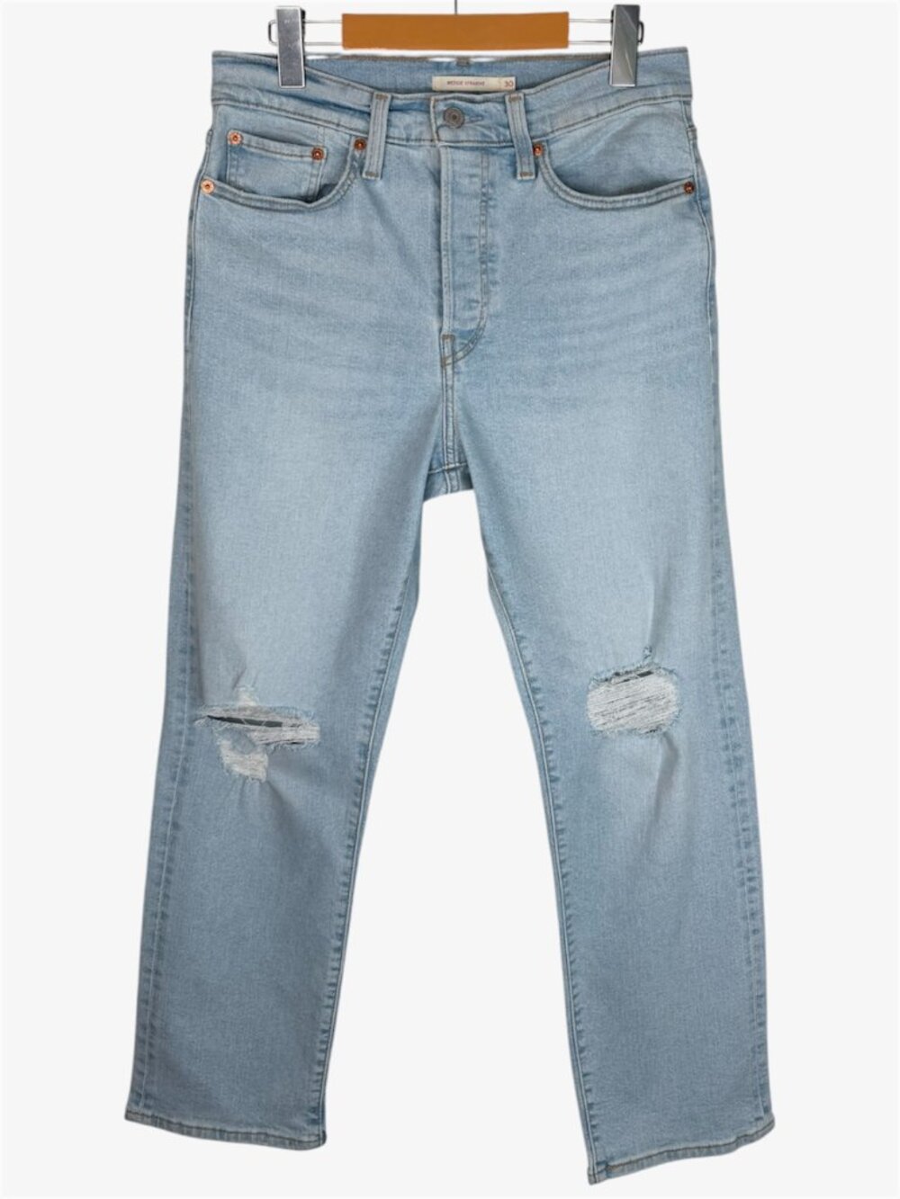 LEVI'S 90s Wedgie Straight Ankle Jeans High Rise - Light Blue Wash - Size 30